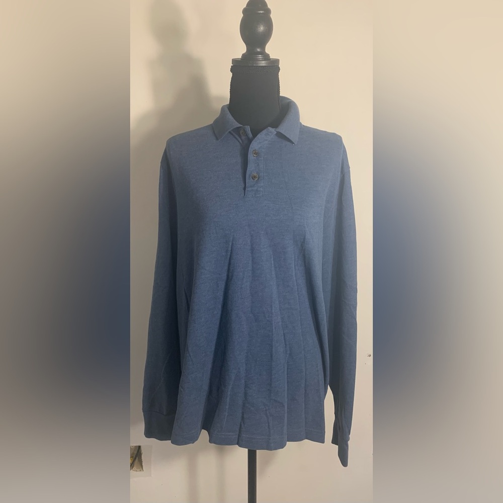 St John’s Bay Blue Medium Legacy long sleeve Polo